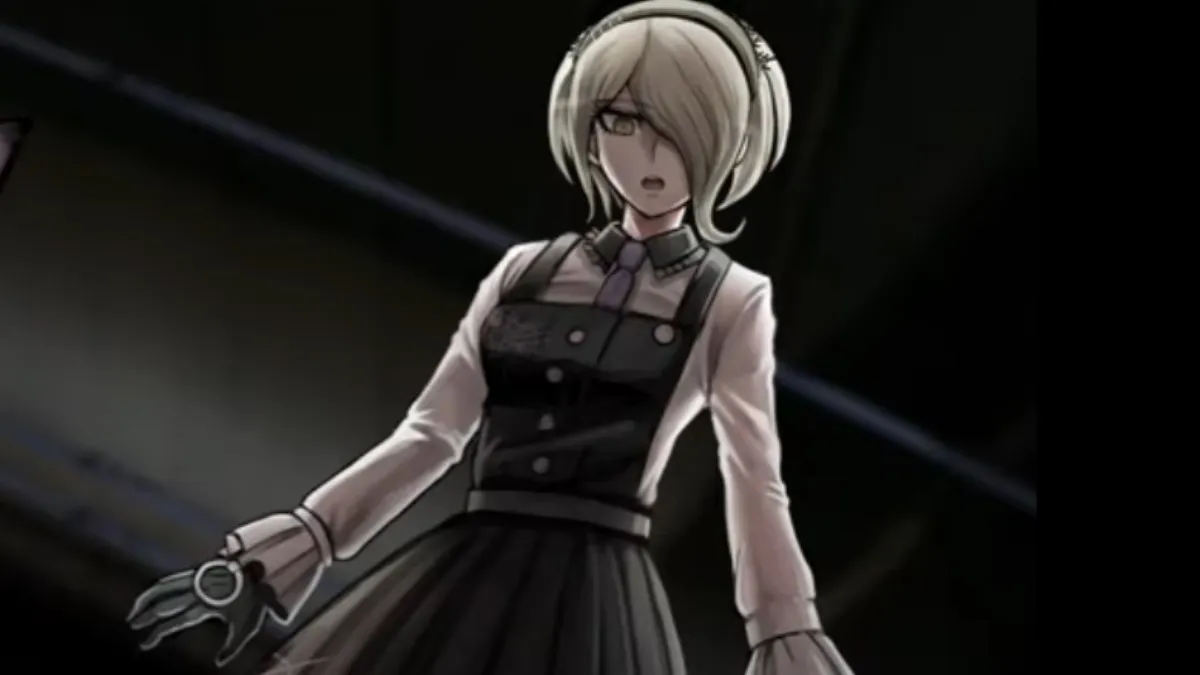 Kirumi Tojo has a dark look at her face as she looks off-screen.